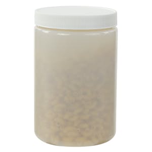 25 oz. Natural HDPE Wide Mouth Round Jar with 89/400 White Ribbed Cap with F217 Liner