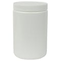 25 oz. White HDPE Wide Mouth Round Jar with 89/400 White Ribbed Cap with F217 Liner