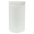 32 oz. White HDPE Wide Mouth Round Jar with 89/400 White Ribbed Cap with F217 Liner