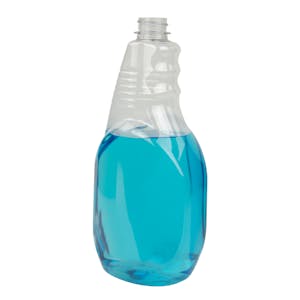 32 oz. Clear PET Ribbed Oval Spray Bottle with 28/400 Neck