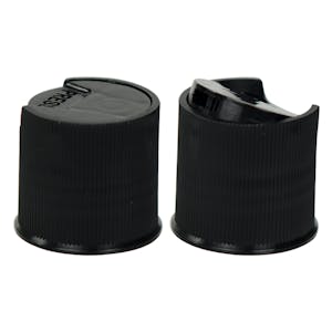 20/410 Black Ribbed Disc-Top Dispensing Cap with 0.270" Orifice