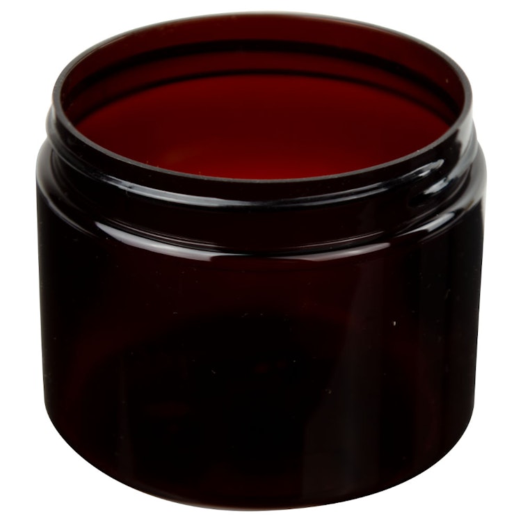 6 oz. Amber PET Straight-Sided Round Jar with 70/400 Neck (Cap Sold Separately)