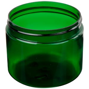 6 oz. Dark Green PET Straight-Sided Round Jar with 70/400 Neck (Cap Sold Separately)