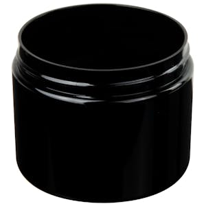 6 oz. Black PET Straight-Sided Round Jar with 70/400 Neck (Cap Sold Separately)