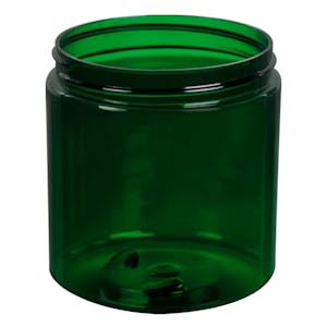 8 oz. Dark Green PET Straight-Sided Round Jar with 70/400 Neck (Cap Sold Separately)