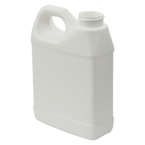 16 oz. White Fluorinated HDPE F-Style Jug with 33/400 Neck (Cap Sold Separately)