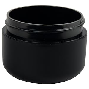 1 oz. Black Polypropylene Dome Double-Wall Round Jar with 53/400 Neck (Cap Sold Separately)