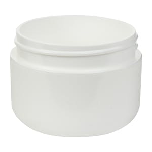 1 oz. White Polypropylene Dome Double-Wall Round Jar with 53/400 Neck (Cap Sold Separately)