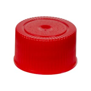18/400 Red Polypropylene Unlined Ribbed Cap