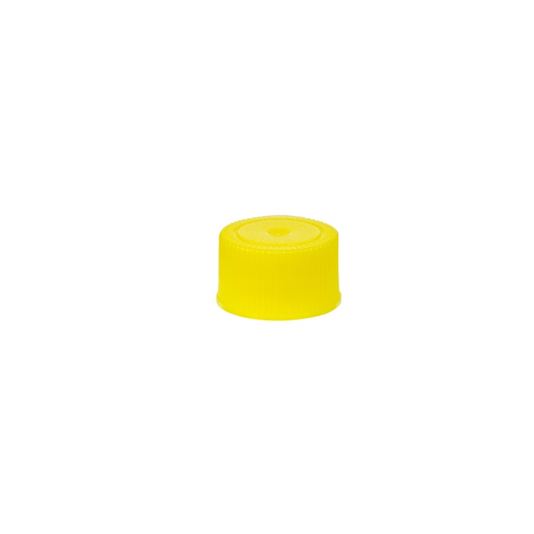 18/400 Yellow Polypropylene Unlined Ribbed Cap