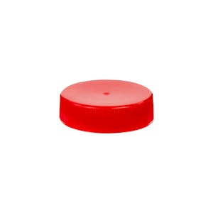 38/400 Red Polypropylene Unlined Ribbed Cap