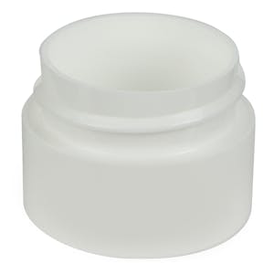 1 oz. White Polypropylene Straight-Sided Double-Wall Round Jar with 53/400 Neck (Cap Sold Separately)
