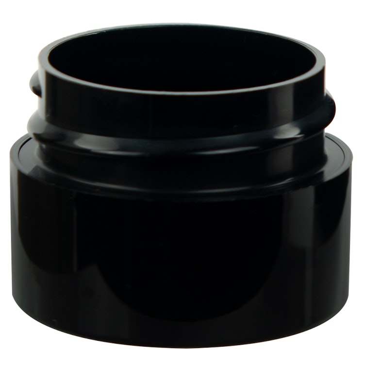 1/4 oz. Black Polypropylene Straight-Sided Double-Wall Round Jar with 33/400 Neck (Cap Sold Separately)