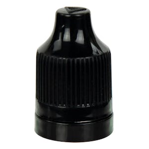 13/415 Black LDPE CRC/TE Cap for 10mL & Larger E-Liquid Bottles