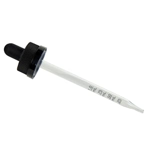 22/400 Black CRC Glass Dropper Assembly with 109mm Tube