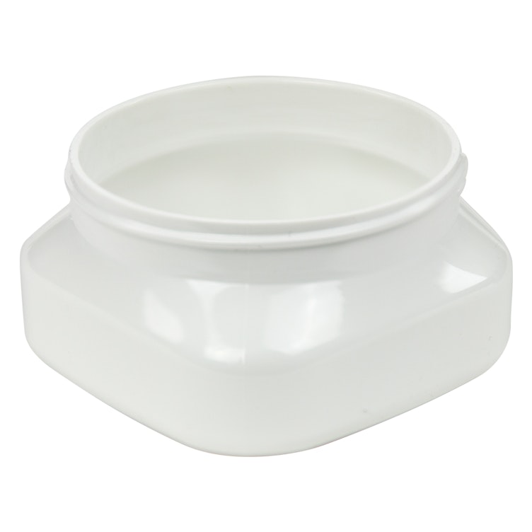 4 oz. White PET Firenze Square Jar with 70/400 Neck (Cap Sold Separately)