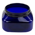 8 oz. Cobalt Blue PET Firenze Square Jar with 70/400 Neck (Cap Sold Separately)