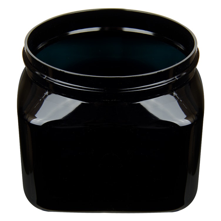 16 oz. Black PET Firenze Square Jar with 89/400 Neck (Cap Sold