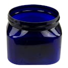 16 oz. Cobalt Blue PET Firenze Square Jar with 89/400 Neck (Cap Sold Separately)