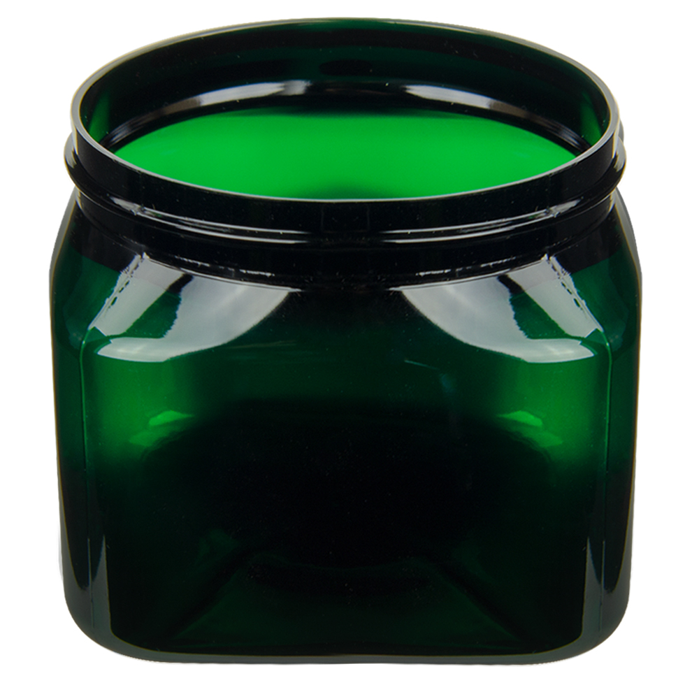 8 oz. Light Amber PET Firenze Square Jar with 70/400 Neck