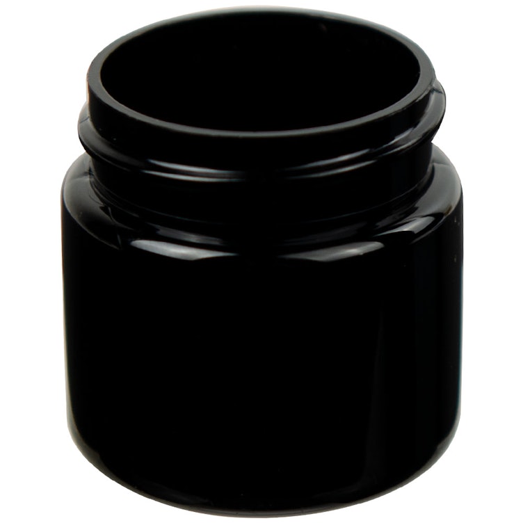 1 oz. Black PET Straight-Sided Round Jar with 38/400 Neck (Cap Sold ...