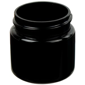 1 oz. Black PET Straight-Sided Round Jar with 38/400 Neck (Cap Sold Separately)