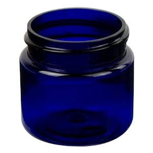 1 oz. Cobalt Blue PET Straight-Sided Round Jar with 38/400 Neck (Cap Sold Separately)