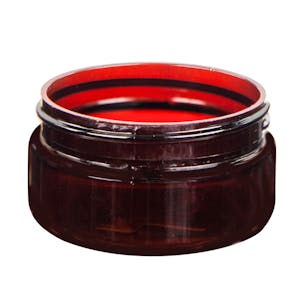 2 oz. Amber PET Straight-Sided Round Jar with 58/400 Neck (Cap Sold Separately)