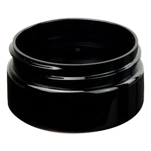 2 oz. Black PET Straight-Sided Round Jar with 58/400 Neck (Cap Sold Separately)