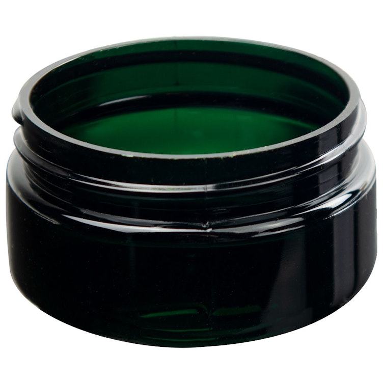 2 oz. Dark Green PET Straight-Sided Round Jar with 58/400 Neck (Cap ...