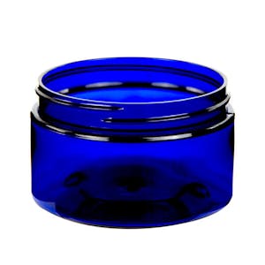 4 oz. Cobalt Blue PET Straight-Sided Round Jar with 70/400 Neck (Cap Sold Separately)