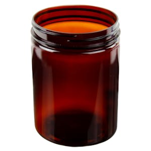 25 oz. Amber PET Straight-Sided Round Jar with 89/400 Neck (Cap Sold Separately)