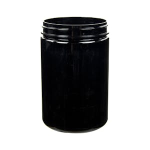 25 oz. Black PET Straight-Sided Round Jar with 89/400 Neck (Cap Sold Separately)