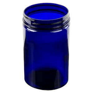 25 oz. Cobalt Blue PET Straight-Sided Round Jar with 89/400 Neck (Cap Sold Separately)