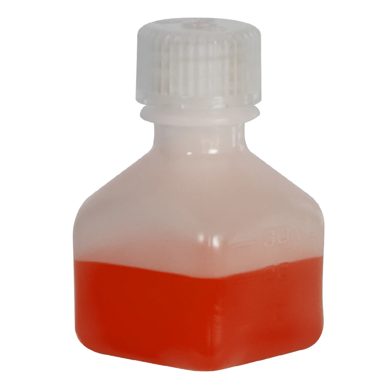 1 oz./30mL Nalgene™ Narrow Mouth Polyethylene Square Bottle with 20mm Cap