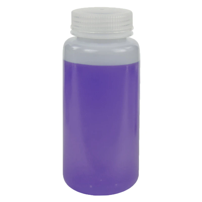 500mL HDPE Wide Mouth Pre-Cleaned Container with Certified Bar Code & Cap - Case of 48
