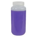 1000mL HDPE Wide Mouth Pre-Cleaned Container with Certified Bar Code & Cap - Case of 50