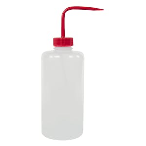 1000mL Scienceware® Narrow Mouth Wash Bottle with Red Dispensing Nozzle