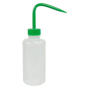 250mL Scienceware® Narrow Mouth Wash Bottle with Green Dispensing Nozzle