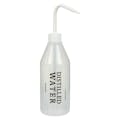 500mL Distilled Water Labeled Sloping Shoulder Wash Bottle with White Dispensing Nozzle