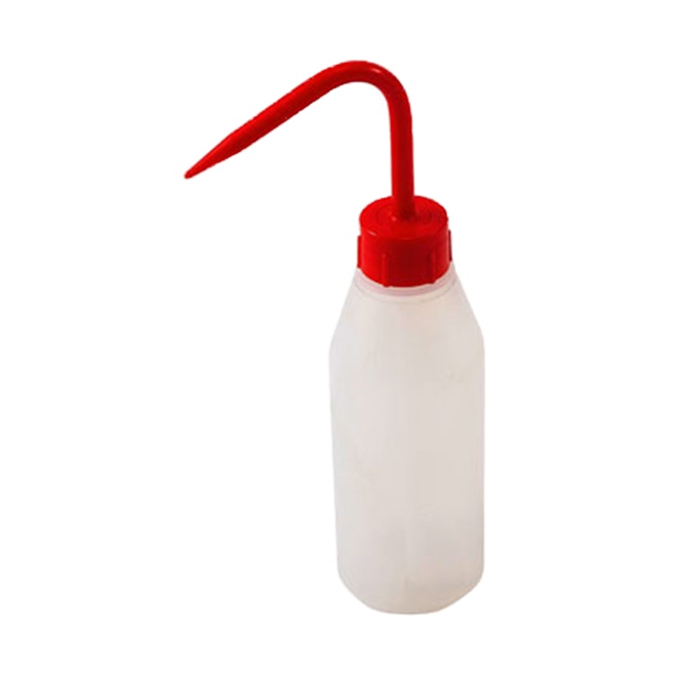 250mL Azlon® Sloping Shoulder Wash Bottle with Red Dispensing Nozzle