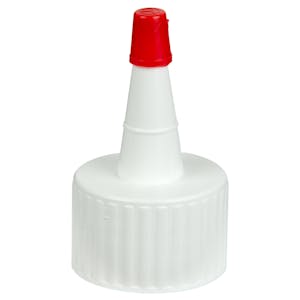 28/410 White Yorker Spout Dispensing Cap with Regular Red Tip