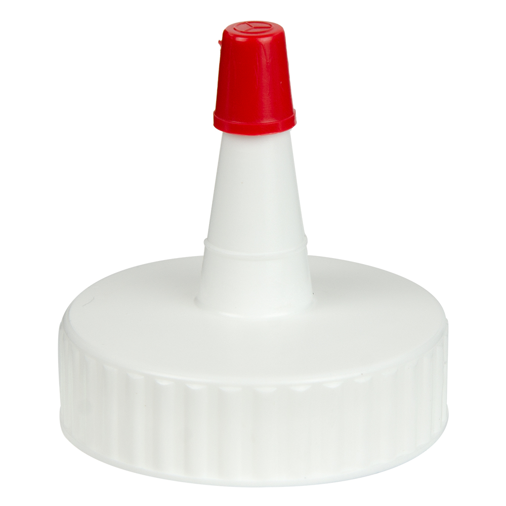 38/400 White Yorker Spout Dispensing Cap with Regular Red Tip