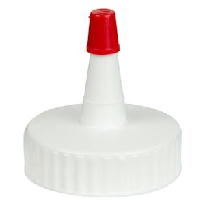 38/400 White Yorker Spout Dispensing Cap with Regular Red Tip