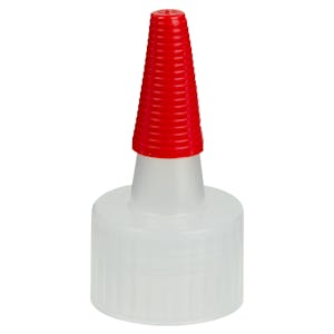 24/410 Natural Yorker Spout Cap with Long Red Tip