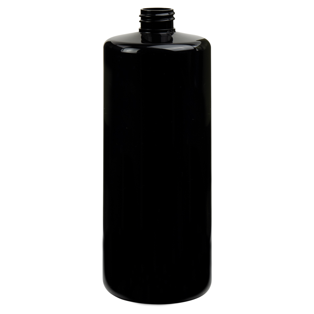 32 oz. Black PET Cylindrical Bottle with 28/410 Neck (Cap Sold