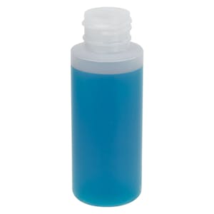 2 oz. Natural HDPE Cylindrical Sample Bottle with 24/410 Neck (Cap Sold Separately)