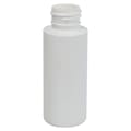 2 oz. White HDPE Cylindrical Sample Bottle with 24/410 Neck (Cap Sold Separately)
