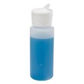 2 oz. Natural HDPE Cylindrical Sample Bottle with 24/410 White Ribbed Flip-Top Dispensing Cap