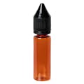 16.5mL Transparent Amber PET Unicorn Bottle with Black CRC/TE Cap